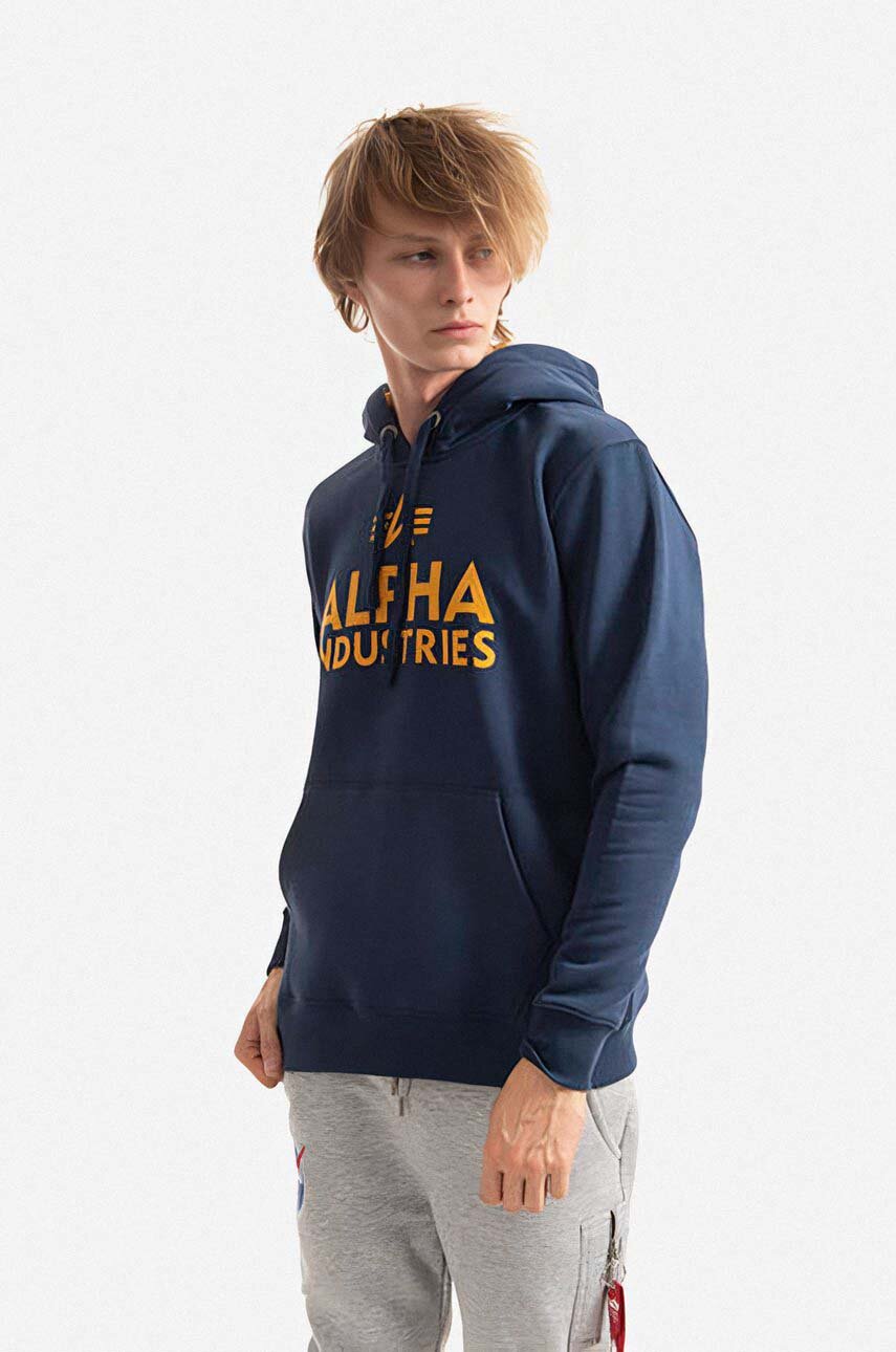 Alpha Industries sweatshirt men's navy blue color | buy on PRM