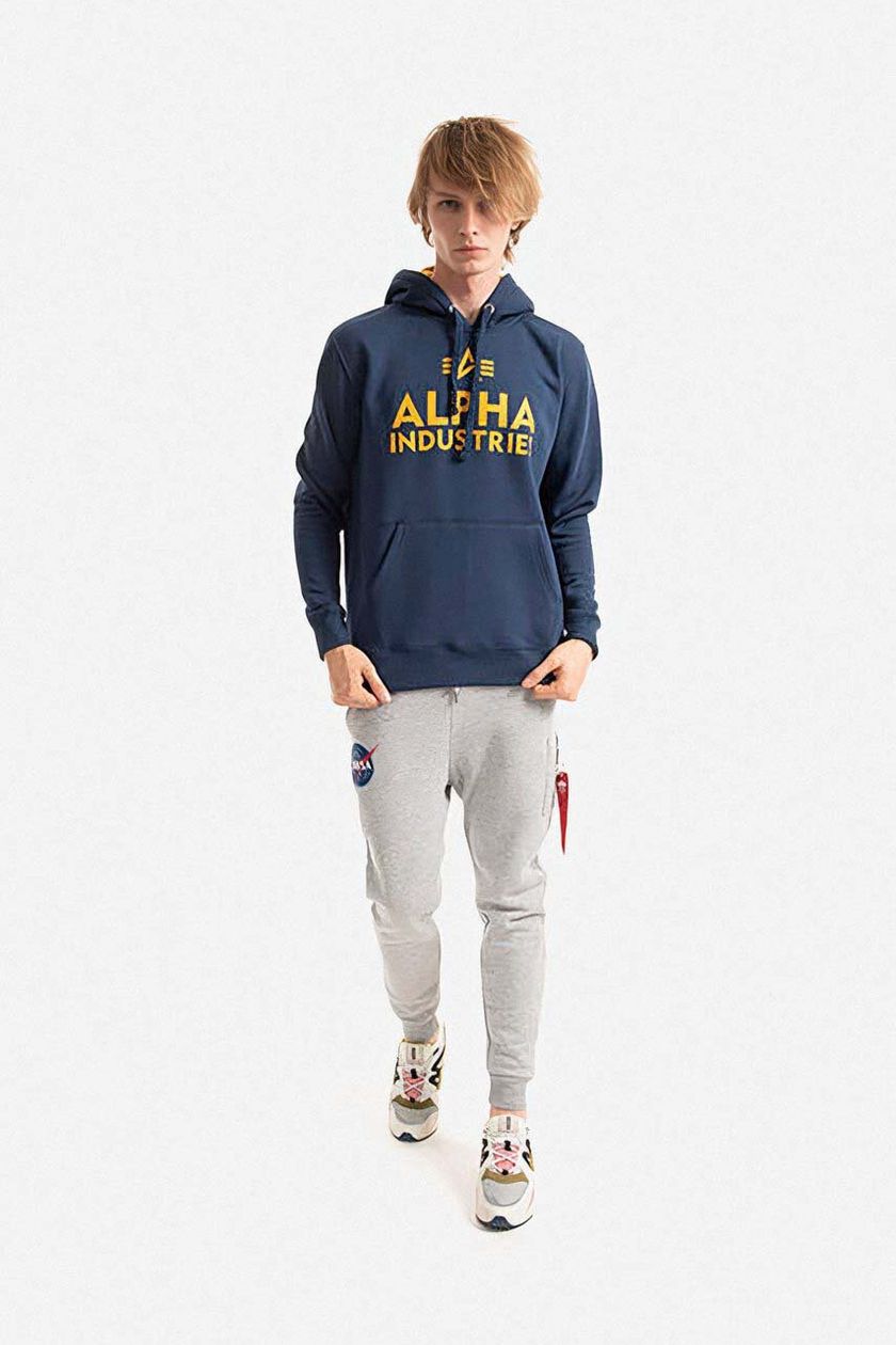 Alpha Industries sweatshirt men's navy blue color | buy on PRM