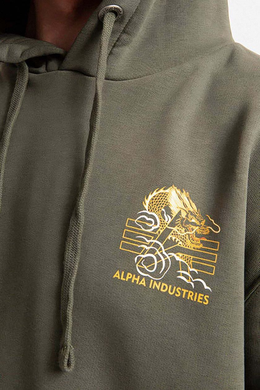 Alpha Industries sweatshirt men's green color | buy on PRM