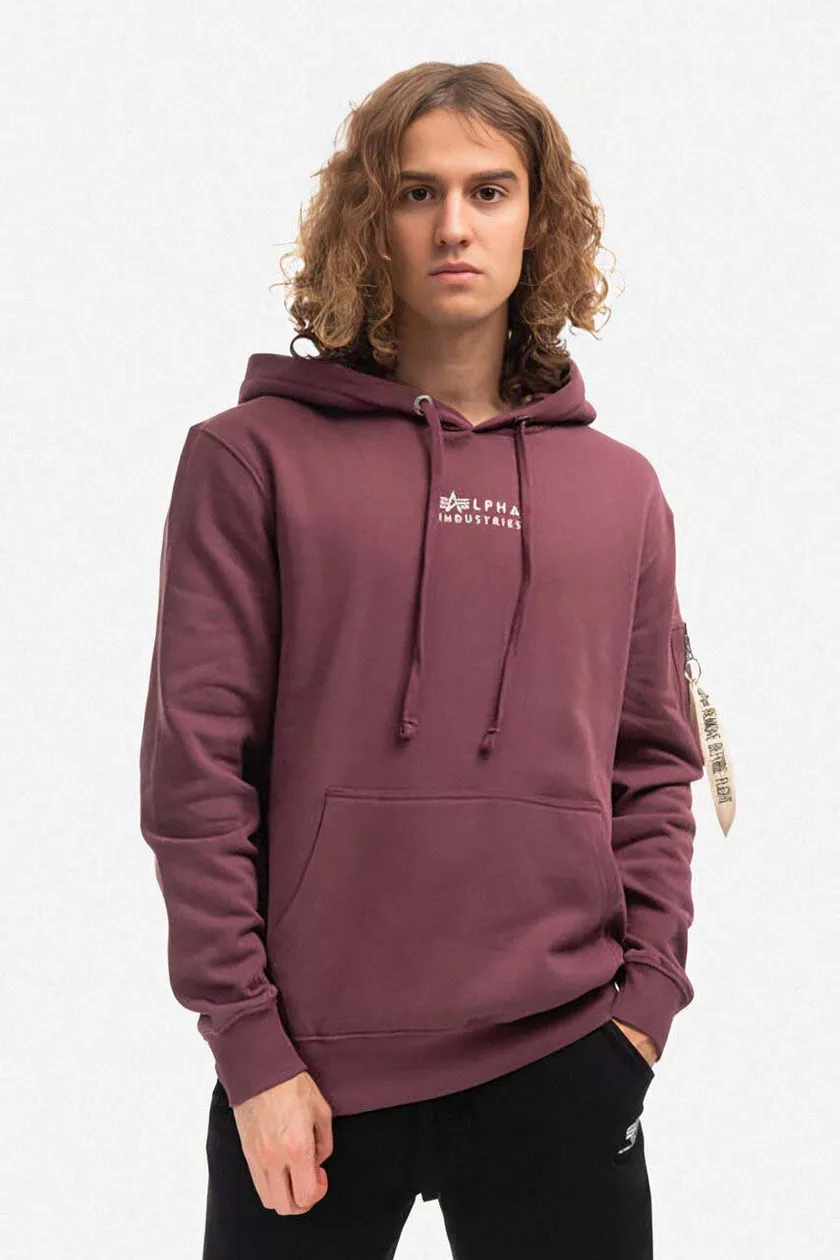 Alpha Industries cotton sweatshirt men\'s buy PRM on | maroon color
