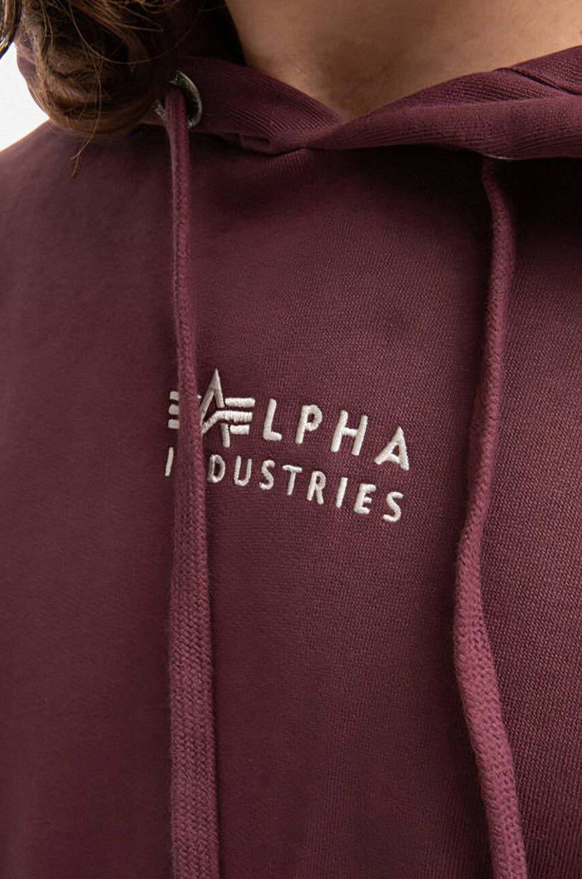 Alpha Industries cotton sweatshirt men's maroon color at PRM US