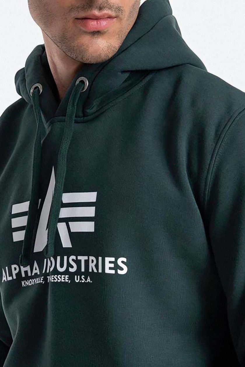 Alpha Industries sweatshirt Basic Hoody men's green color 178312.610 | buy  on PRM