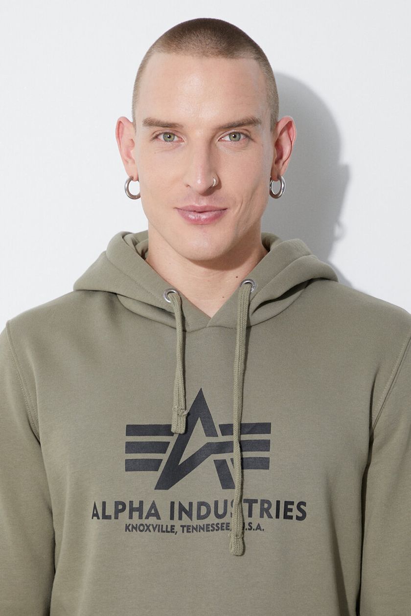 Alpha Industries sweatshirt Basic Hoody men's green color 178312.11 | buy  on PRM