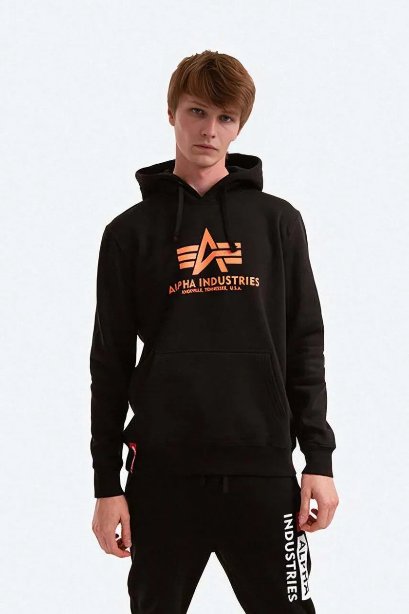 Alpha Industries sweatshirt men's black color