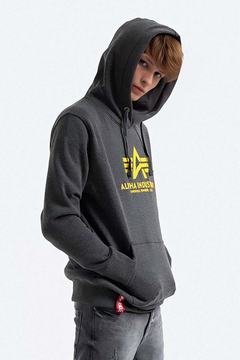 Basic buy men\'s sweatshirt on Hoody PRM color Industries Alpha | black