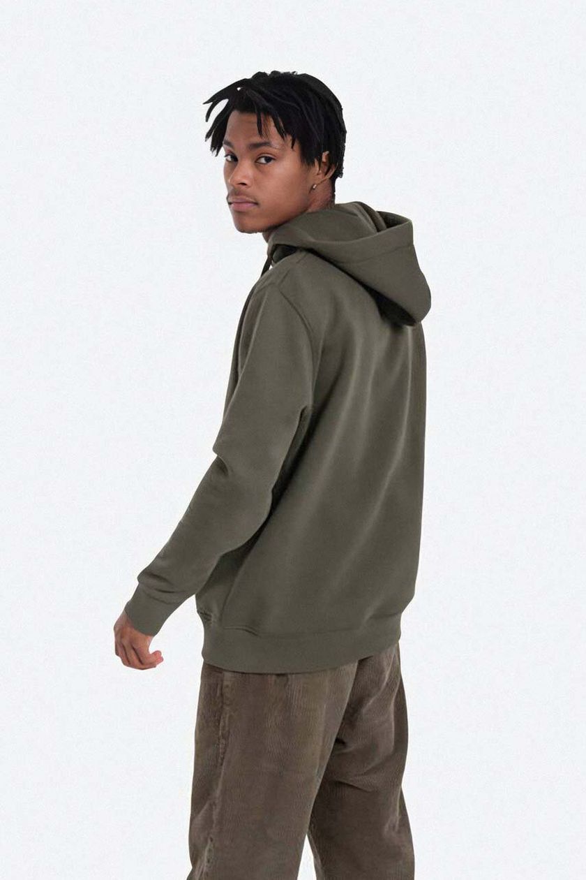 Alpha Industries sweatshirt Basic Hoodie men's green color