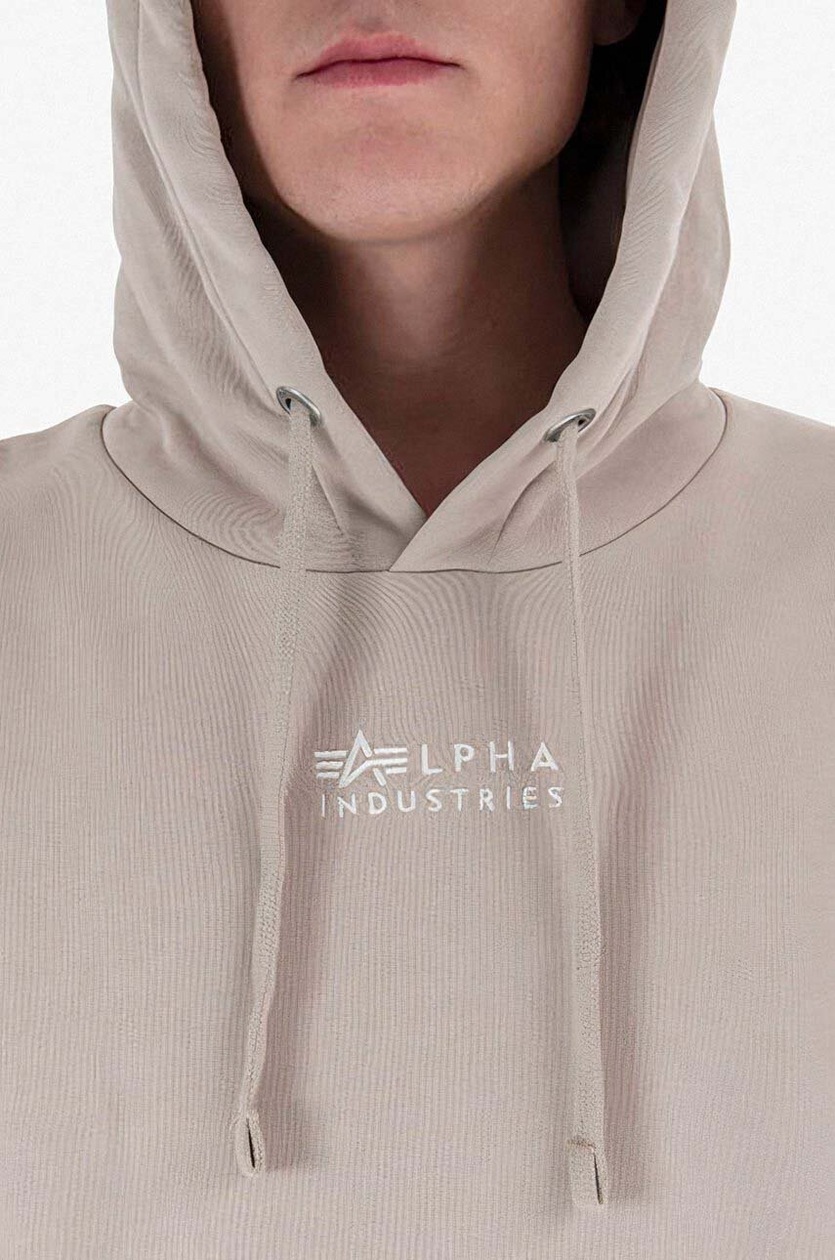 ALPHA INDUSTRIES Sweat à Capuche Emb Pour Homme, Gris/bleu, L