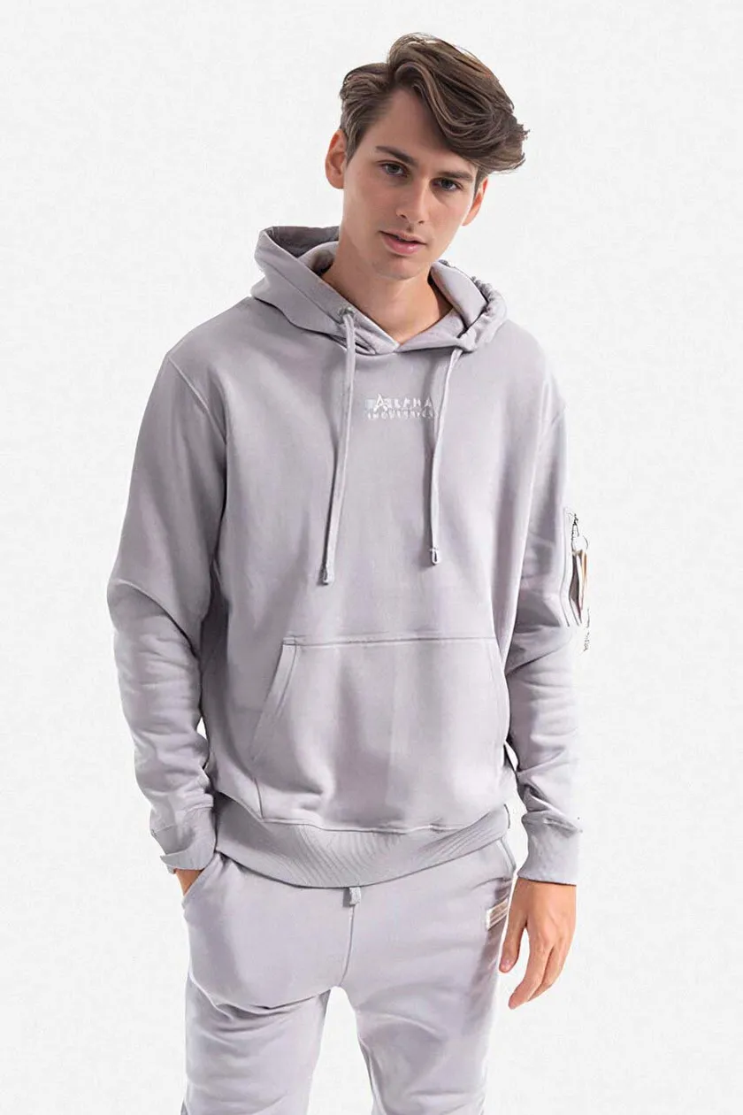 gray Industries color PRM Organics cotton sweatshirt buy | men\'s Emb on Alpha Hoody