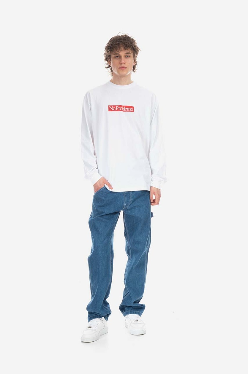 ★ARIES★ Prablum Supreme LS T-Shirt White STAR60023WHT STAR Aries cotton longsleeve top white color Aries Problemo