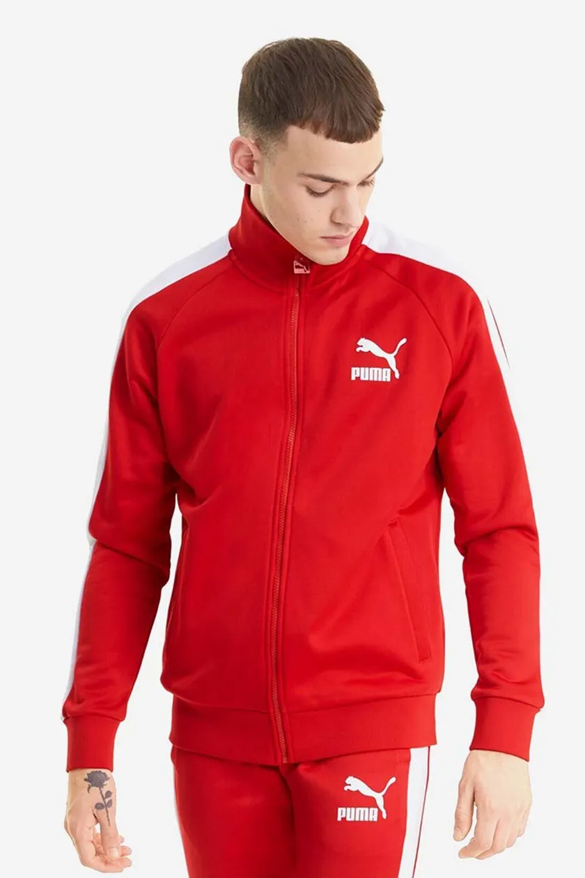 Puma sweatshirt red white on sale blue