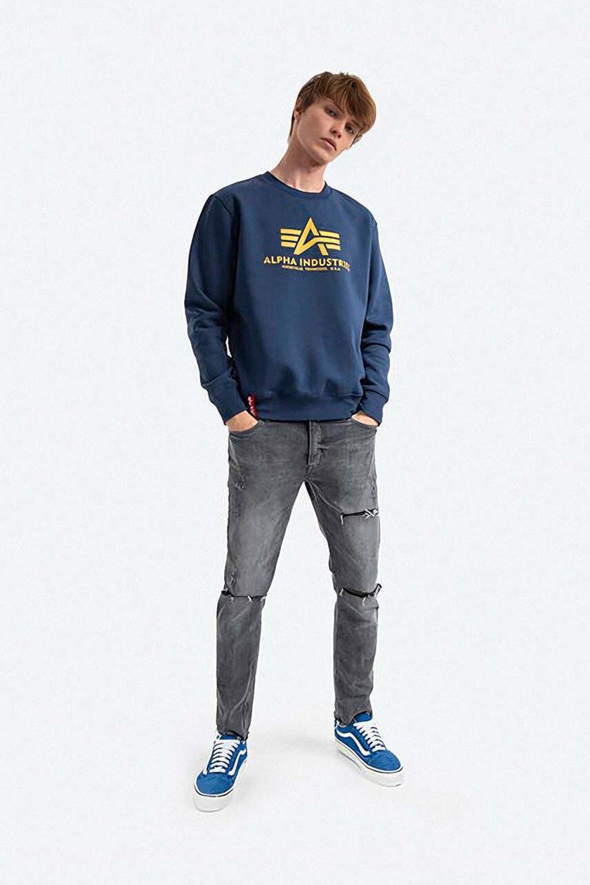 Alpha Industries sweatshirt blue color Basic Sweater 178302.463 men\'s on | PRM buy