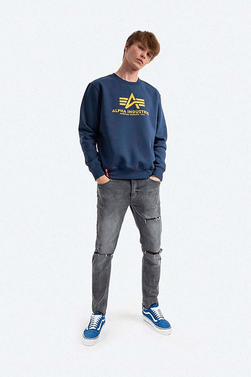 Alpha Industries sweatshirt Basic Sweater men's blue color 178302.463 | buy  on PRM