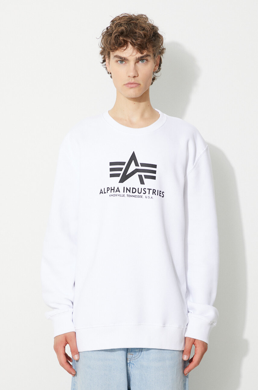 Alpha Industries sweatshirt 178302-09 Sweats & Hoodys men\'s white color |  buy on PRM