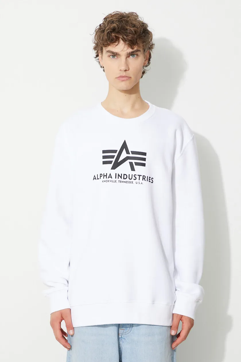 Alpha Industries sweatshirt 178302-09 Sweats & Hoodys men\'s white color |  buy on PRM