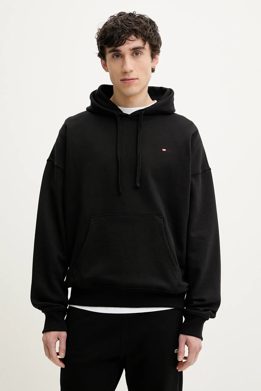 【DIESEL】S-Rob-Hood-Microdiv Diesel felső S-ROB-HOOD-MICRODIV SWEAT-SHIR fekete, férfi
