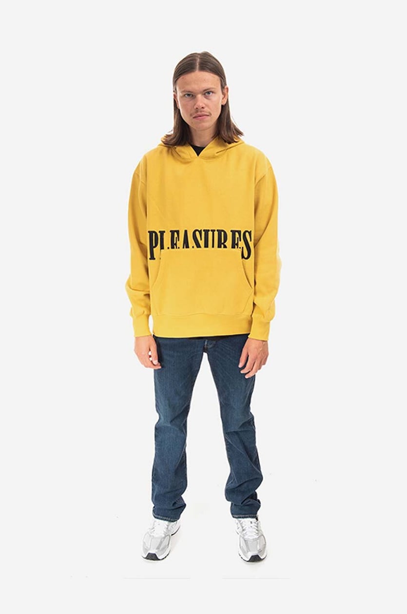PLEASURES sweatshirt yellow color Pleasures Latex Hoodie P22F016 BLACK