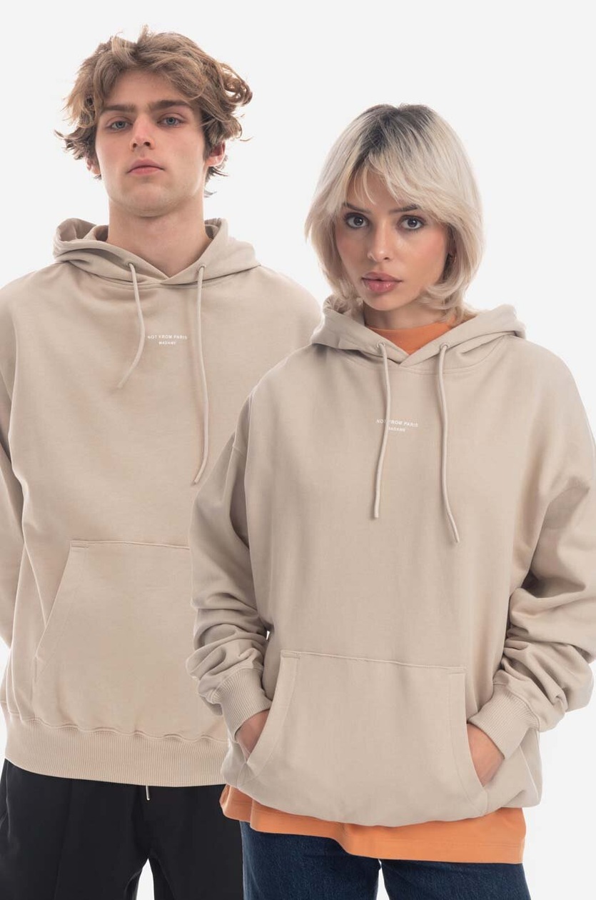 パーカー・フーディ DROLE DE MONSIEUR Beige Hoodie with Logo in Cotton Man Drôle de Monsieur Beige Hoodie With Logo In Cotton Man