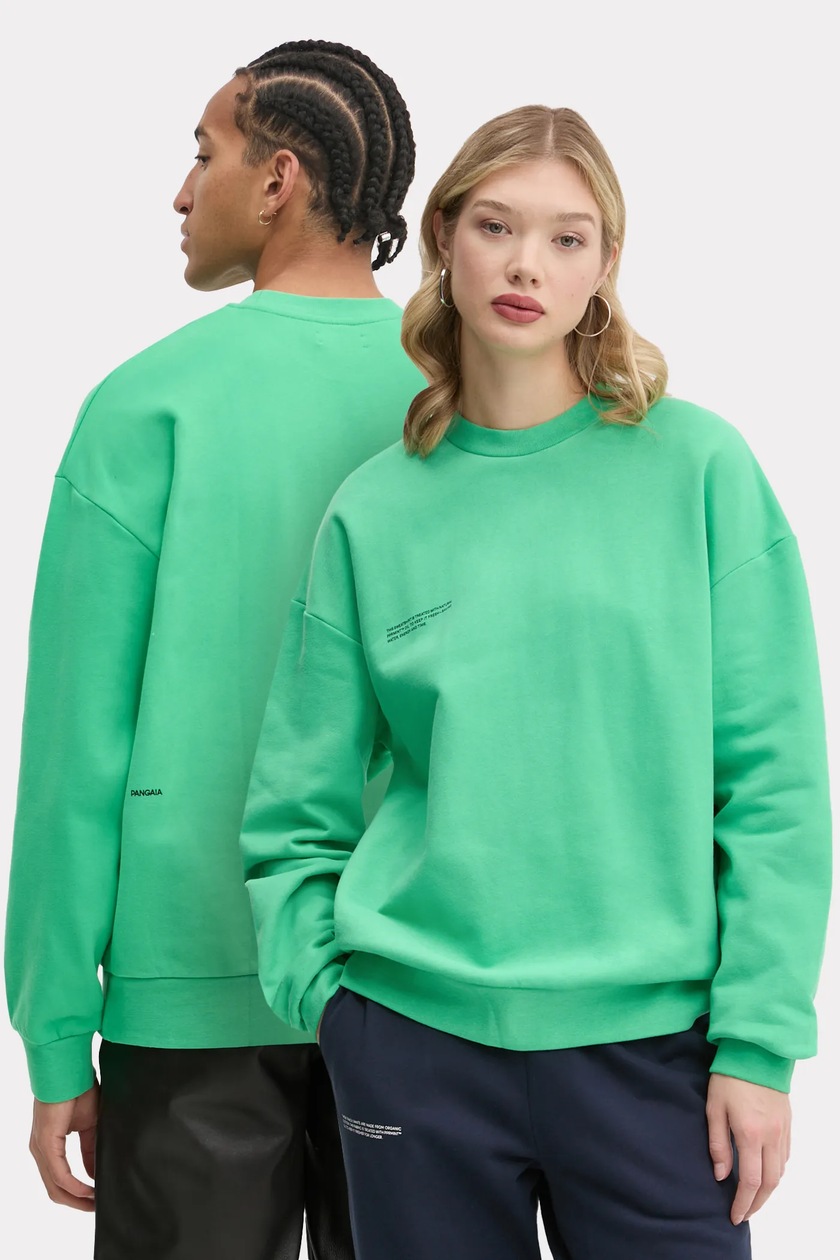 Sporty & Rich cotton sweatshirt NY 94 green color with a print