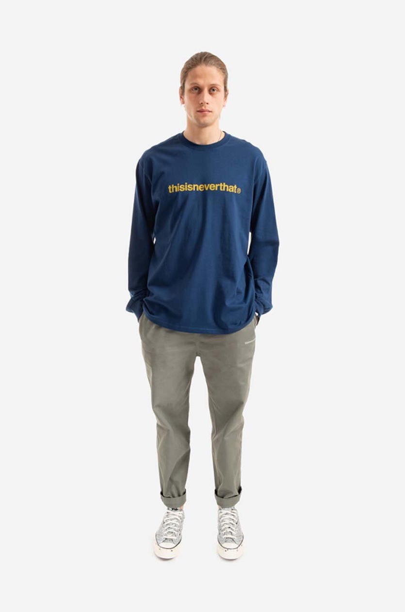 thisisneverthat cotton longsleeve top T-Logo L/S Tee navy blue