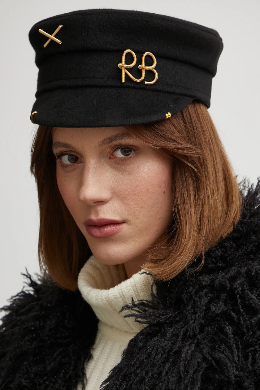 RUSLAN BAGINSKIY キャスケットM Ruslan Baginskiy kaszkiet wełniany kolor czarny wełniany