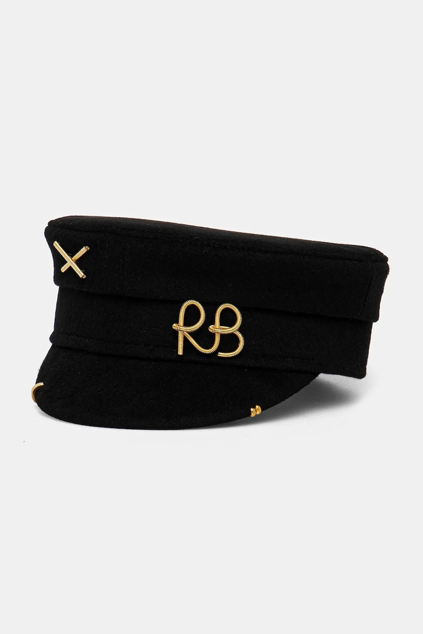 Ruslan Baginskiy kaszkiet wełniany kolor czarny wełniany Ruslan Baginskiy kaszkiet wełniany kolor czarny wełniany