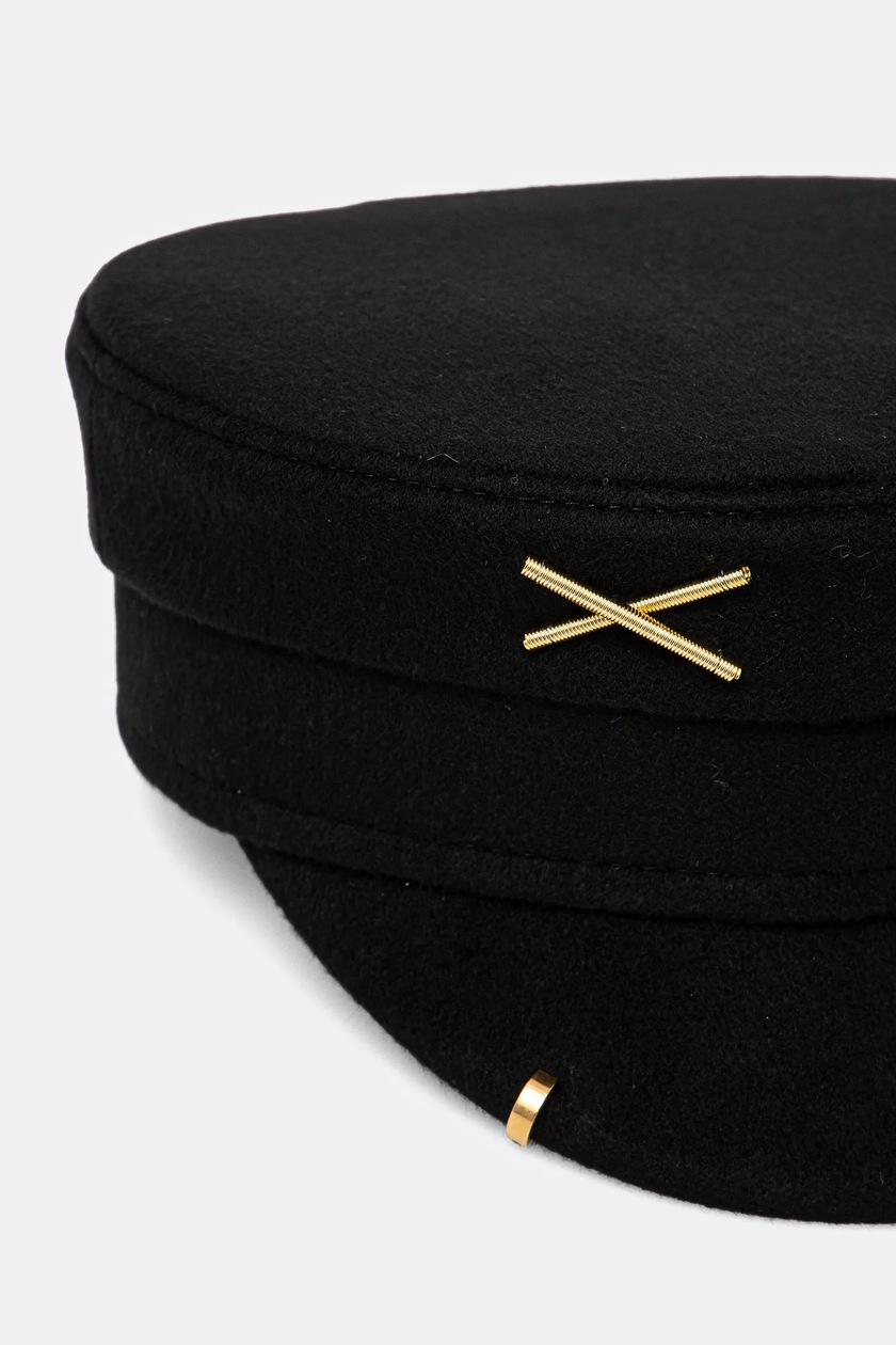 Ruslan Baginskiy kaszkiet wełniany kolor czarny wełniany