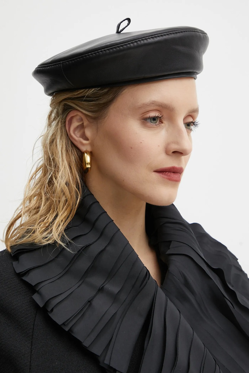 Ruslan Baginskiy kaszkiet wełniany kolor czarny wełniany