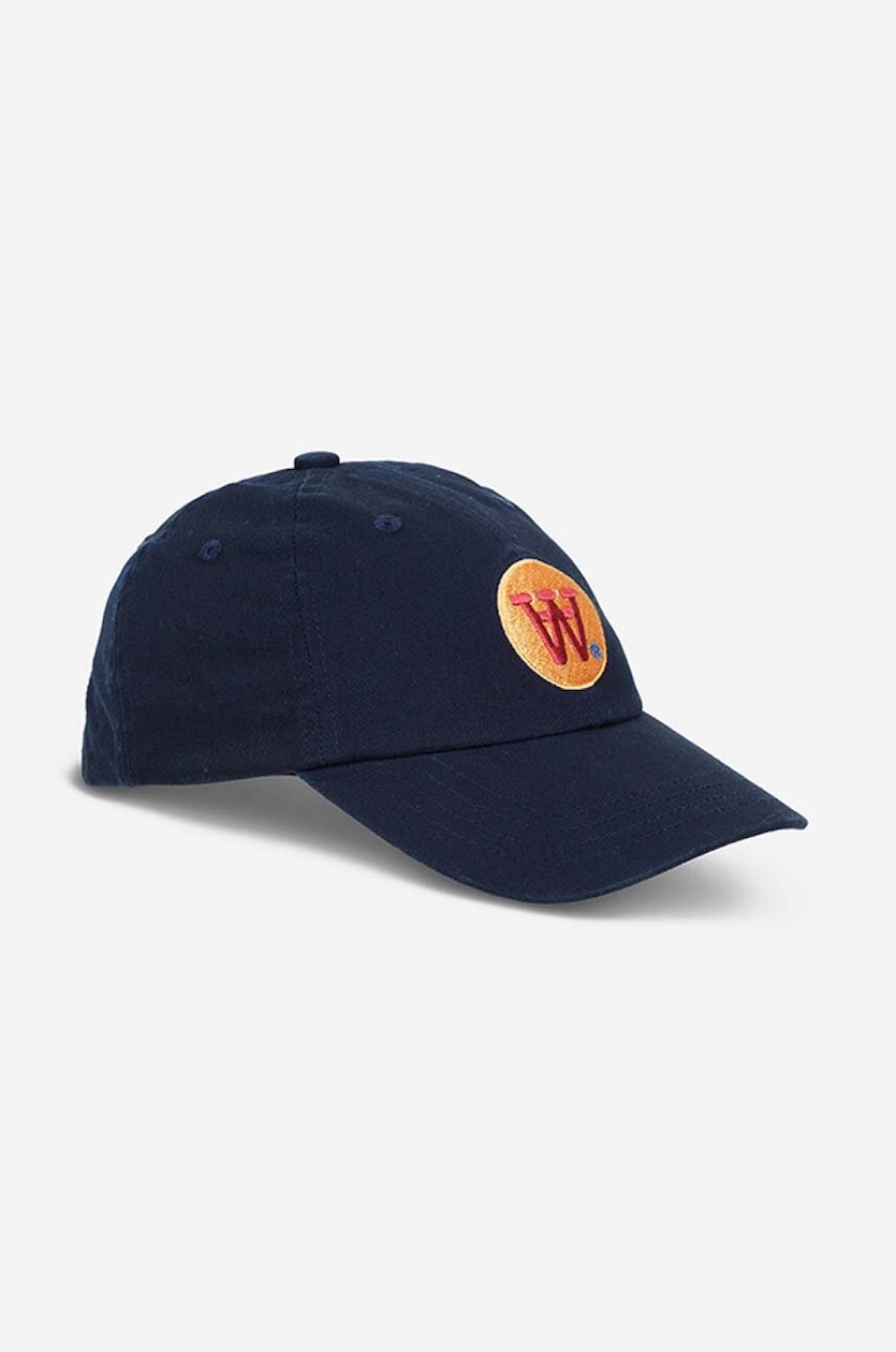 Wood Wood cotton baseball cap Eli Badge navy blue color at PRM US