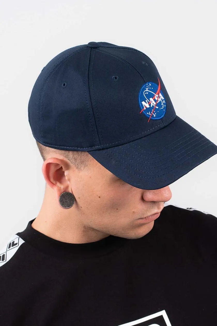 Alpha Industries cotton baseball cap NASA Cap navy blue color