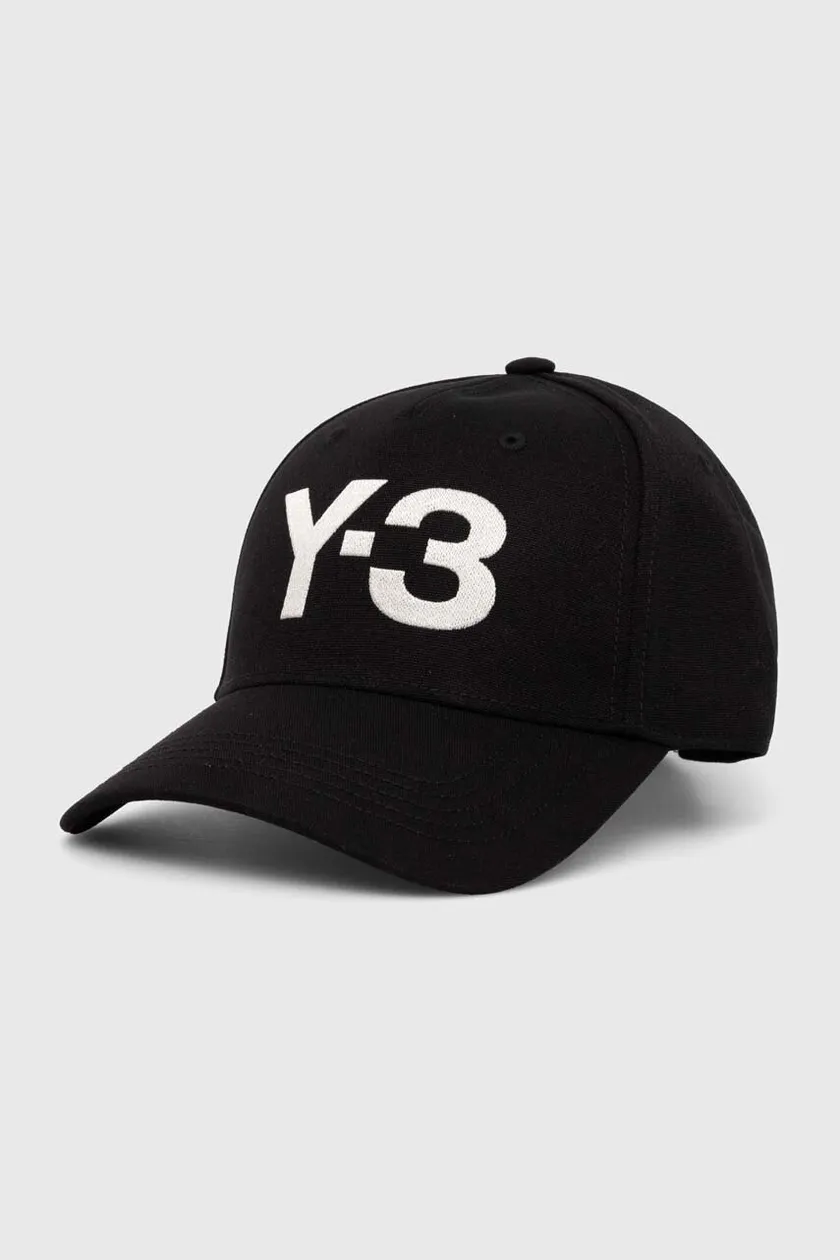 Y-3 czapka z daszkiem Logo Cap kolor czarny z nadrukiem H62981.M-CZARNY