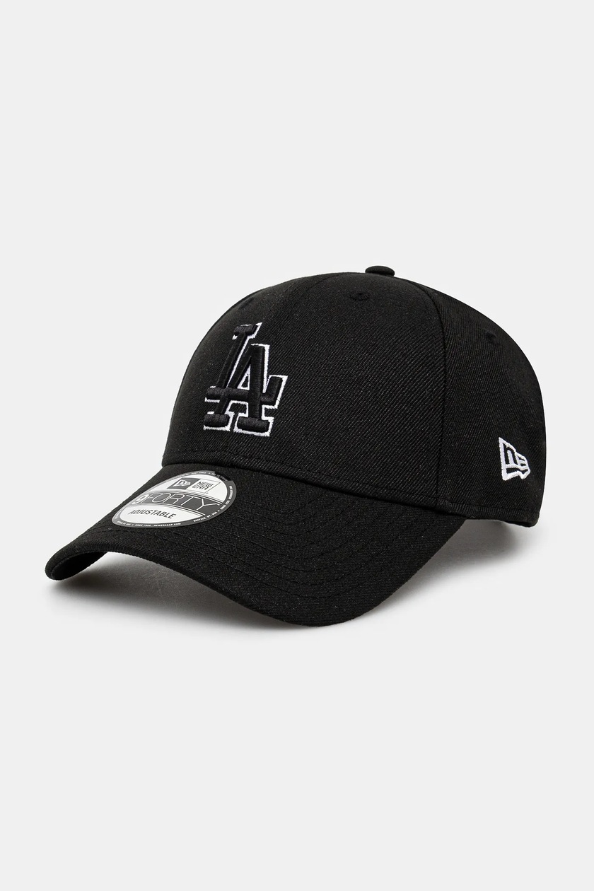New Era cotton baseball cap PIN 9FORTY® black color smooth