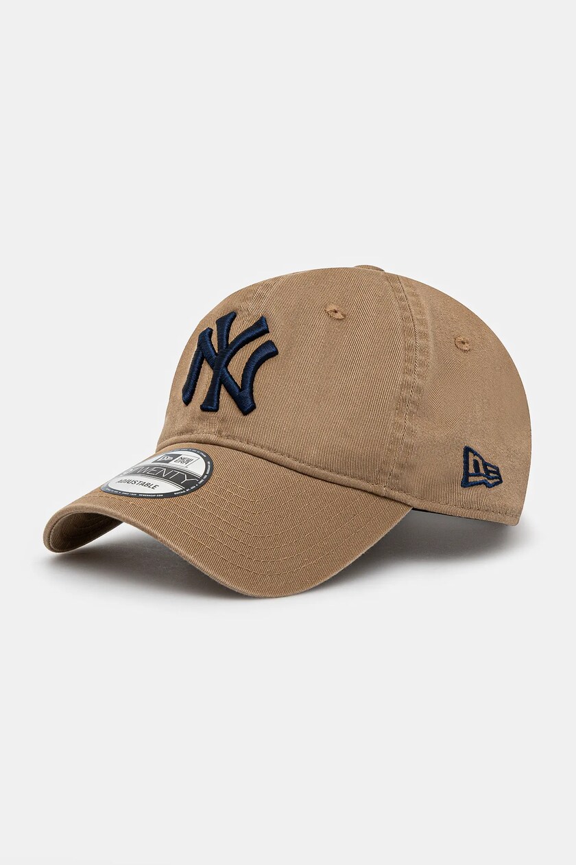 New Era czapka z daszkiem sztruksowa kolor brązowy z