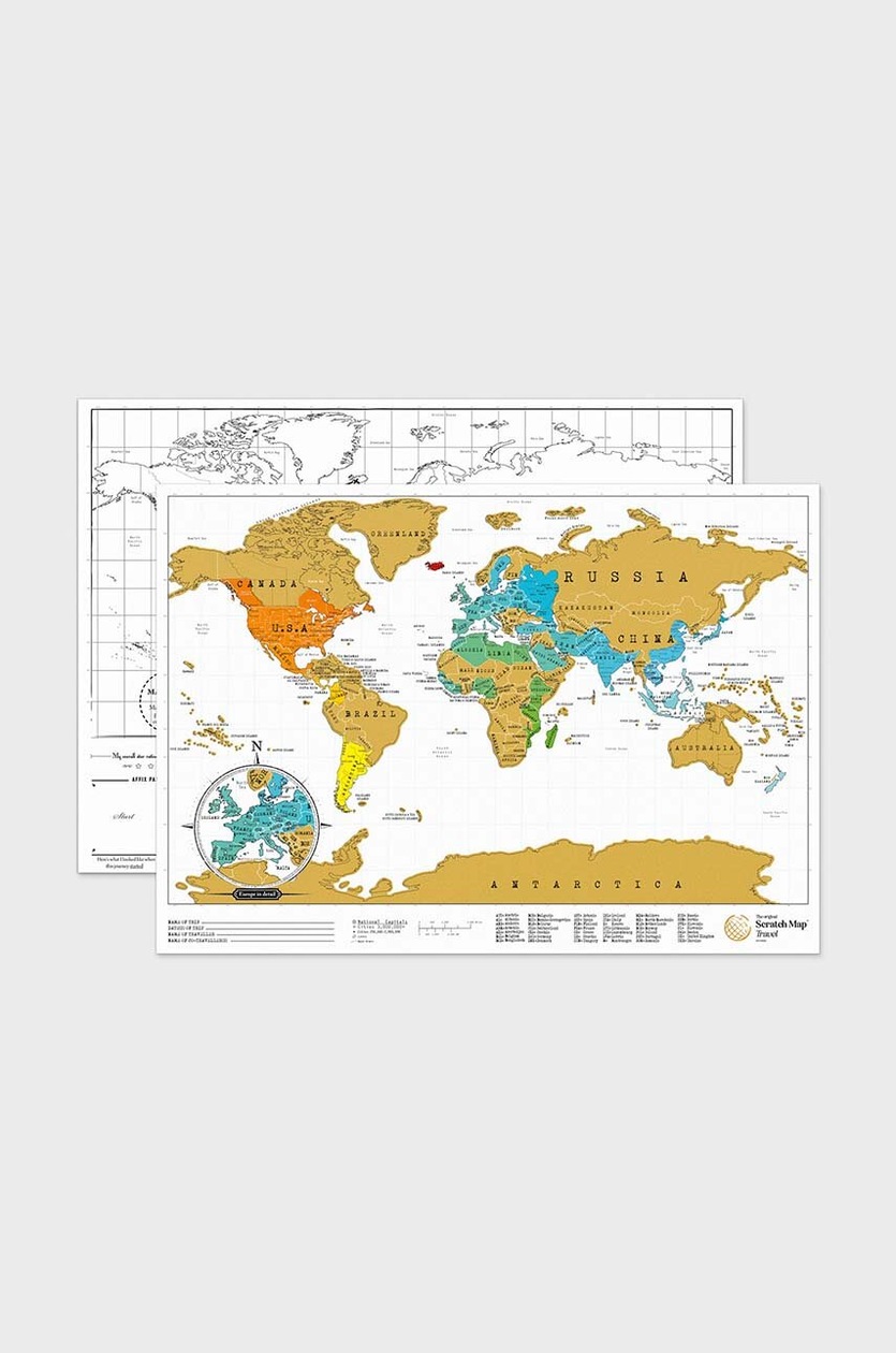 Mappamondo Grattare Mappamondo Da Grattare Luckies - Mappa Del Mondo Per Viaggiatori, Decorazione Scrivania Mappa Del Mondo Con Puntine