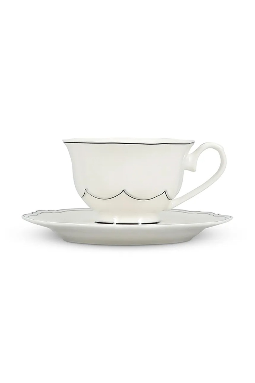 Pip Studio Royal Winter White - Tazza da caffè con piattino, 125 ml