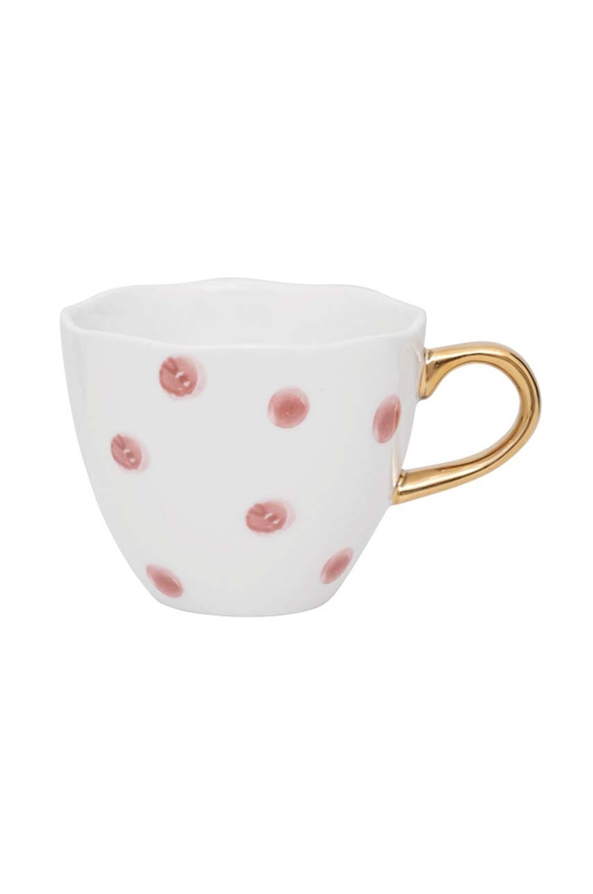 Good Morning - tazza con pois dorati e piattino