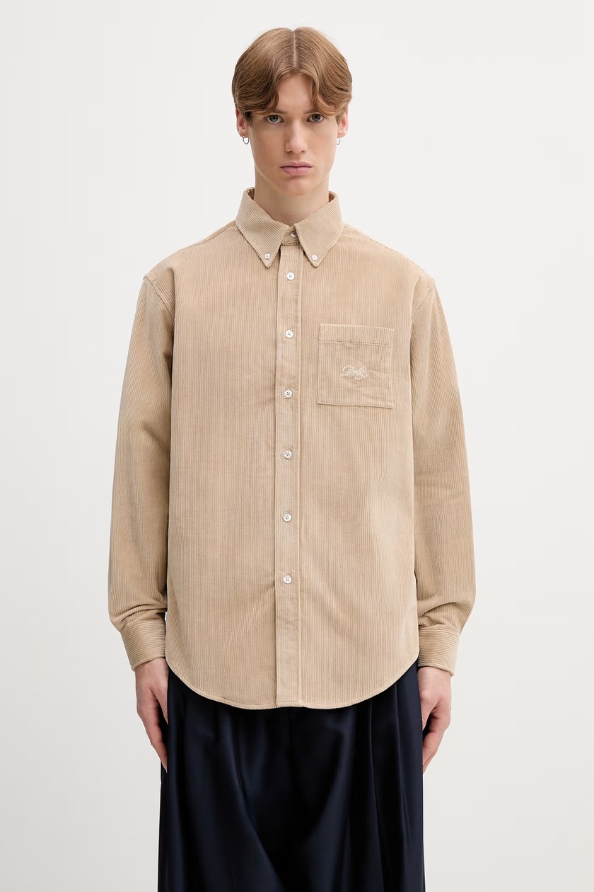 Fjallraven shirt Singi Flannel Overshirt M men's beige color