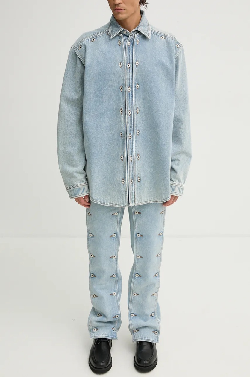 タイムセール❣️【完売品】denim over shirt jacket Y/Project denim jacket EVERGREEN SNAP OFF DENIM SHIRT blue color