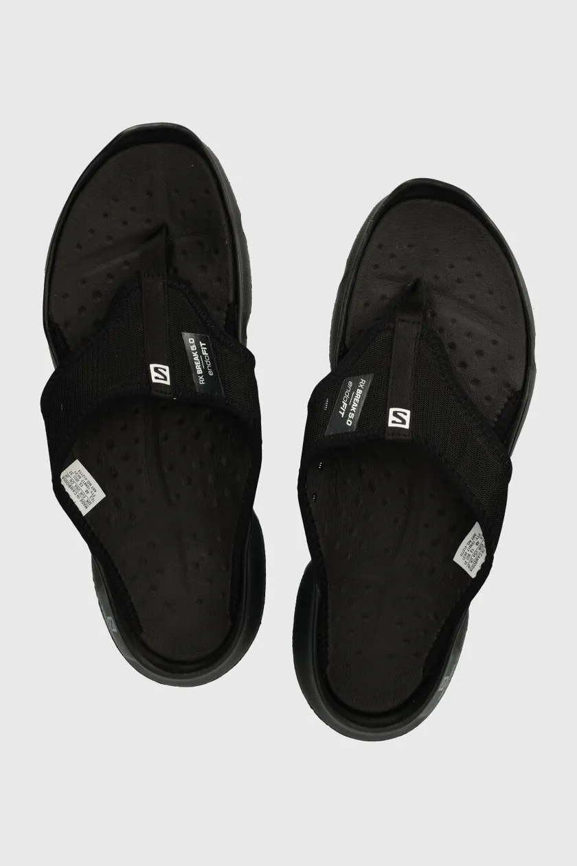 Salomon flip flops Reelax Break 6.0 men's black color