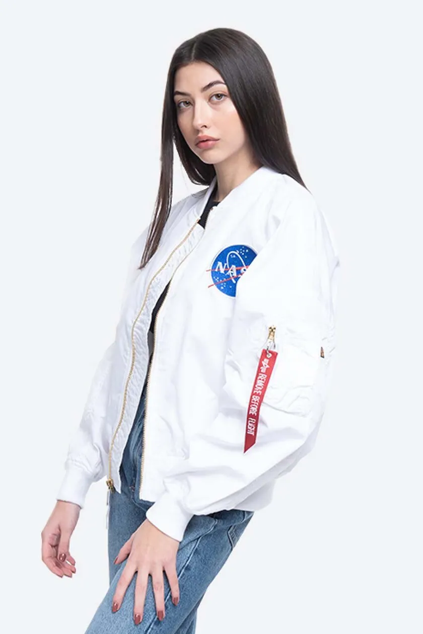 Alpha Industries bomber jacket MA-1 TT OS Voyager women\'s white color | buy  on PRM