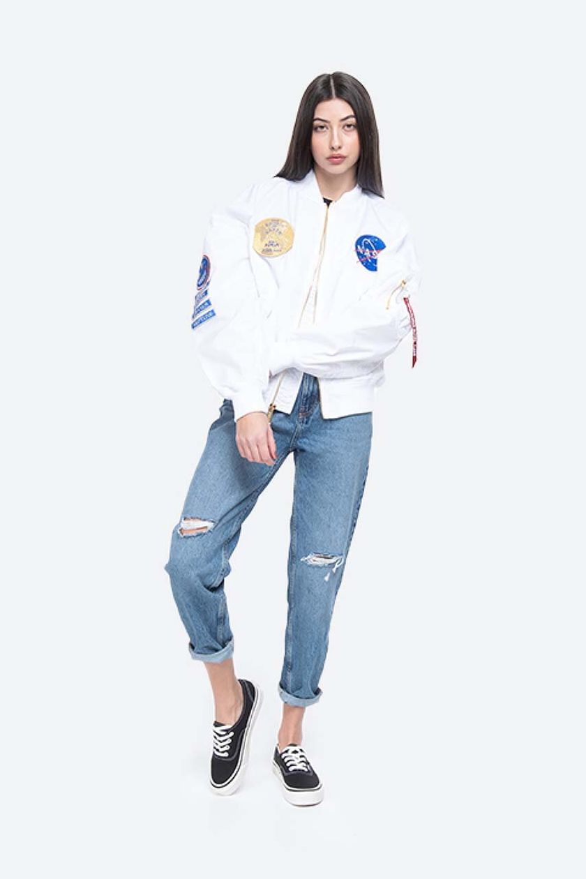 Alpha Industries bomber jacket TT | MA-1 Voyager color white women\'s PRM OS buy on