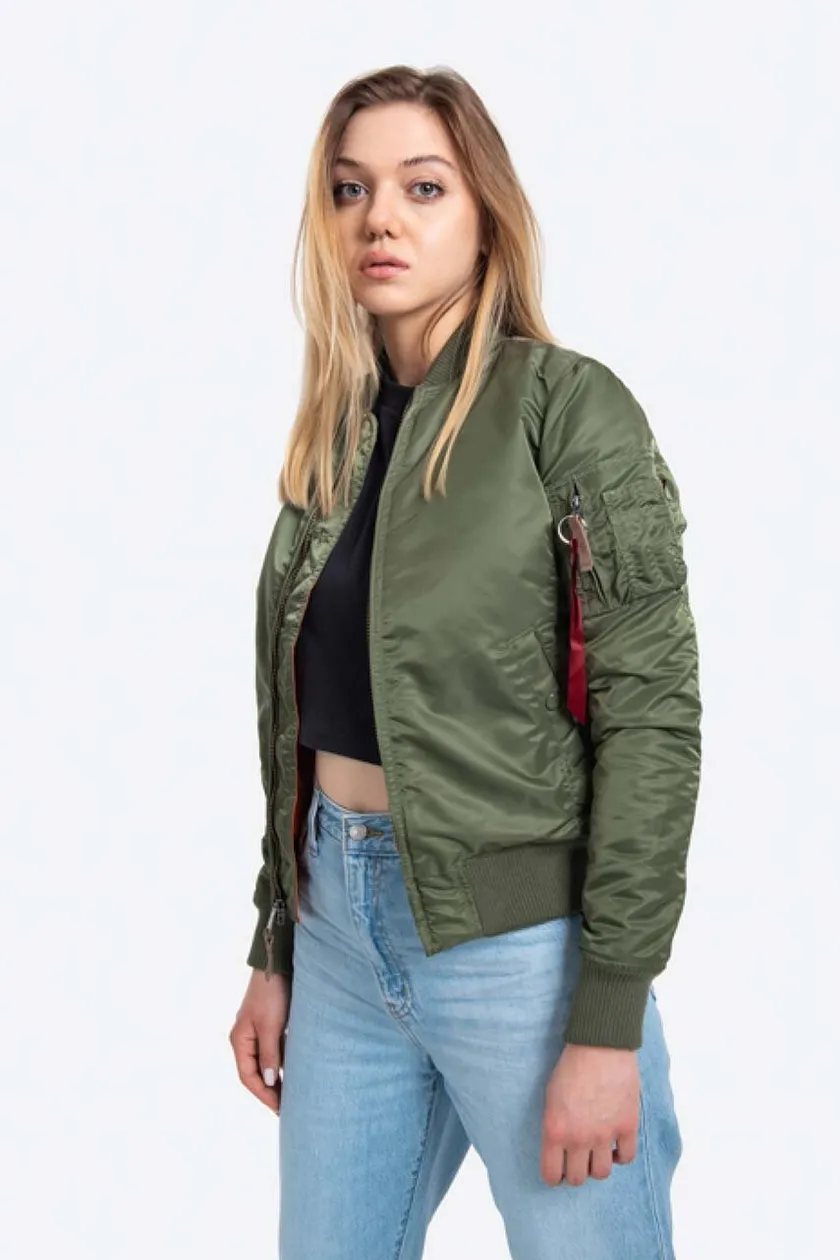 buy Industries Alpha womenﾒs 59 MA-1 PRM green VF color | bomber on jacket