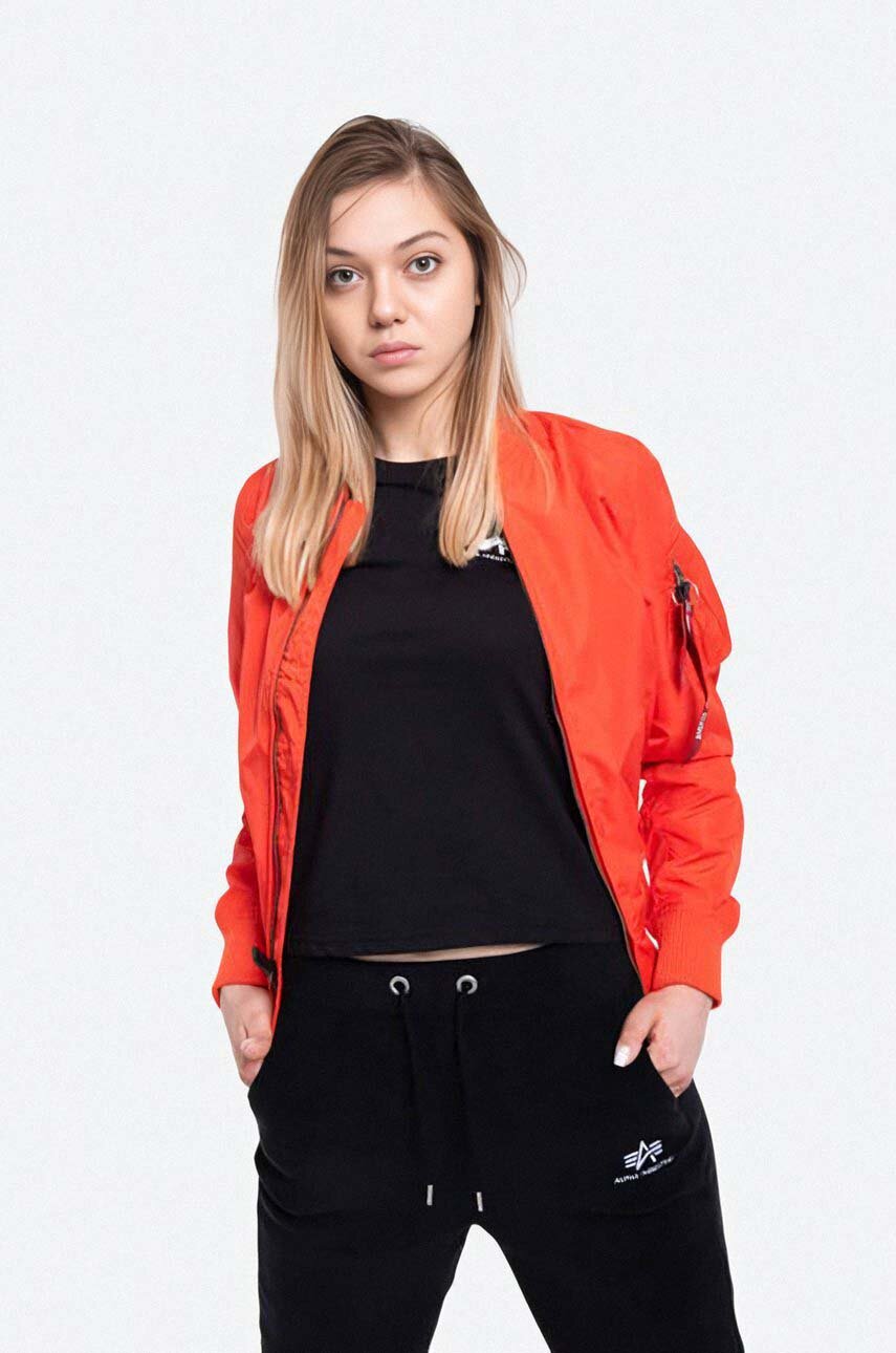 Alpha Industries bomber jacket women's red color | buy on PRM