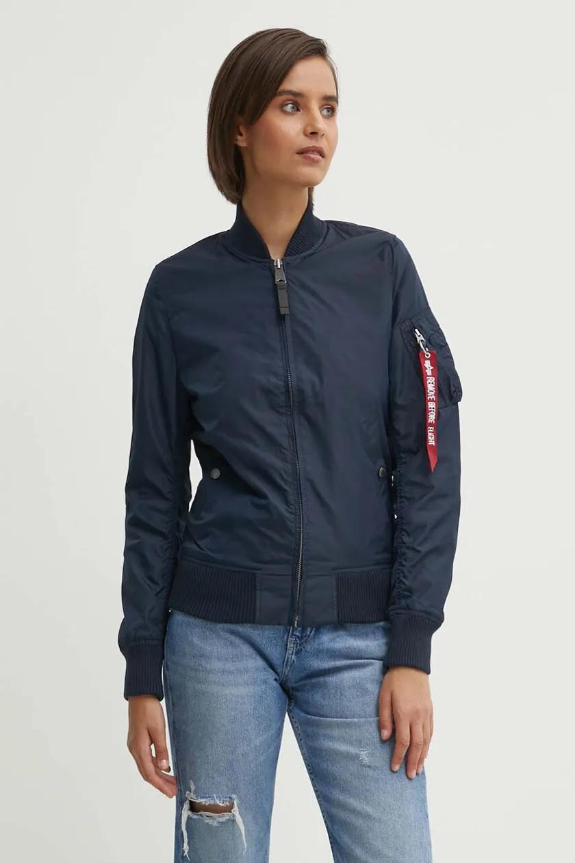 Alpha Industries bomber jacket MA-1 TT Wmn women\'s navy blue color | buy on  PRM