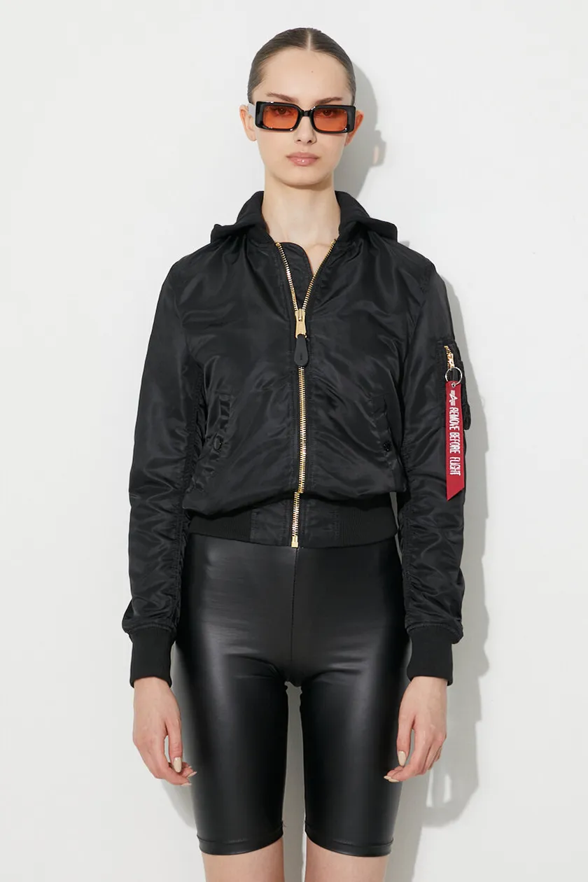 Alpha Industries bomber jacket women\'s black color | buy on PRM