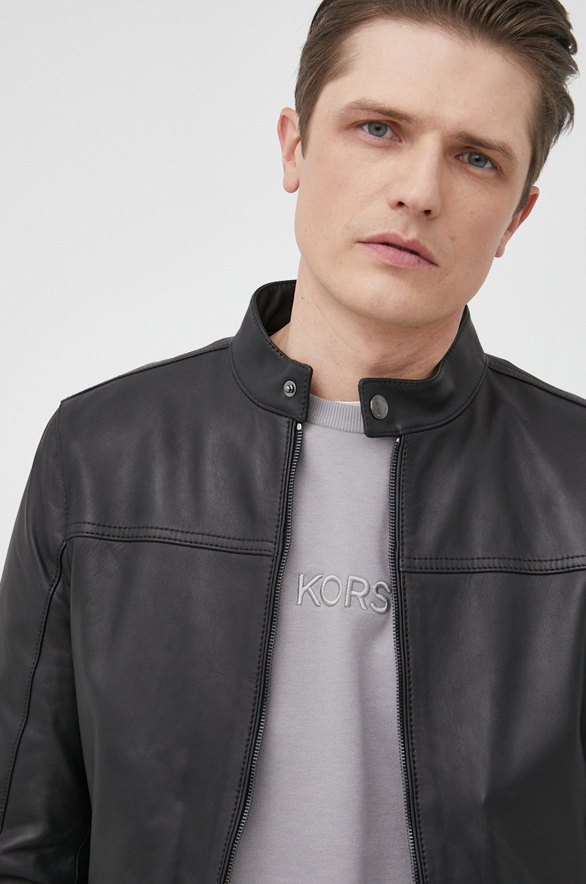 Michael Kors kurtka skórzana CF98CF17KS męska kolor czarny Michael Kors kurtka skórzana CF98CF17KS męska kolor czarny