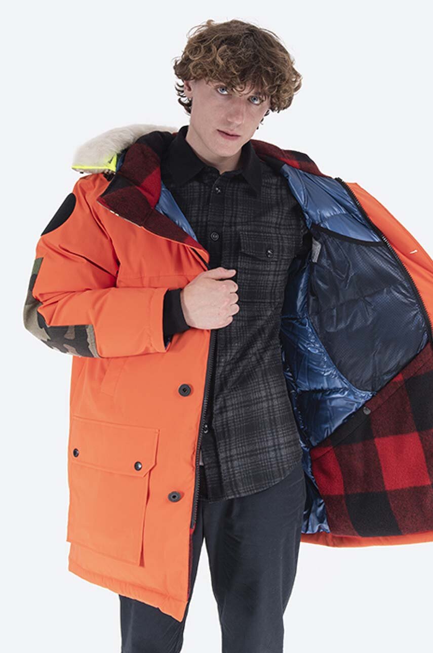 Griffin reversible down jacket men's orange color buy on PRM