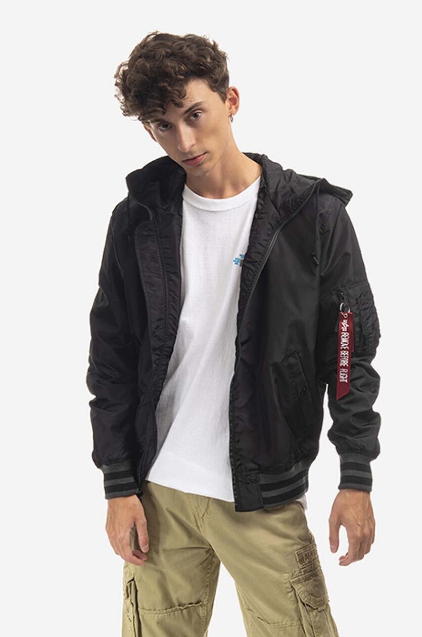 Alpha Industries bomber jacket MA-1 color LW PRM Hooded on | buy black PZ menﾒs