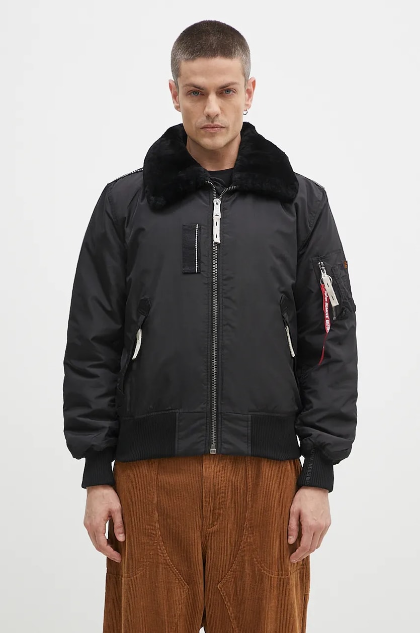 Alpha Industries bomber jacket MA-1 VF Hood Dark Side men's black color 108108.285 at PRM US Alpha Industries bomber jacket MA-1 VF Hood Dark Side men's black color 108108.285 at PRM US