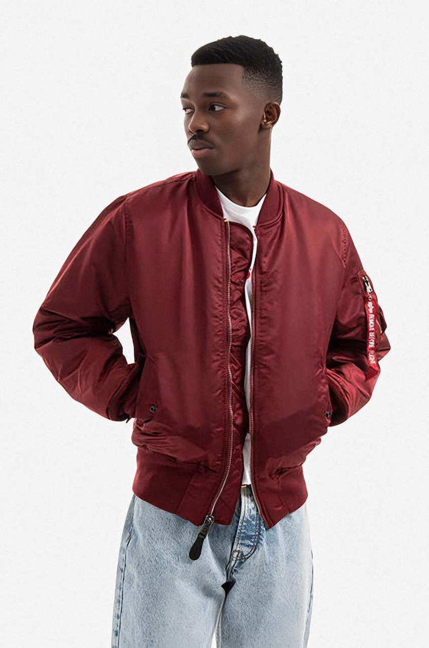 Alpha Industries bomber jacket MA-1 100101 184 menメs red color at