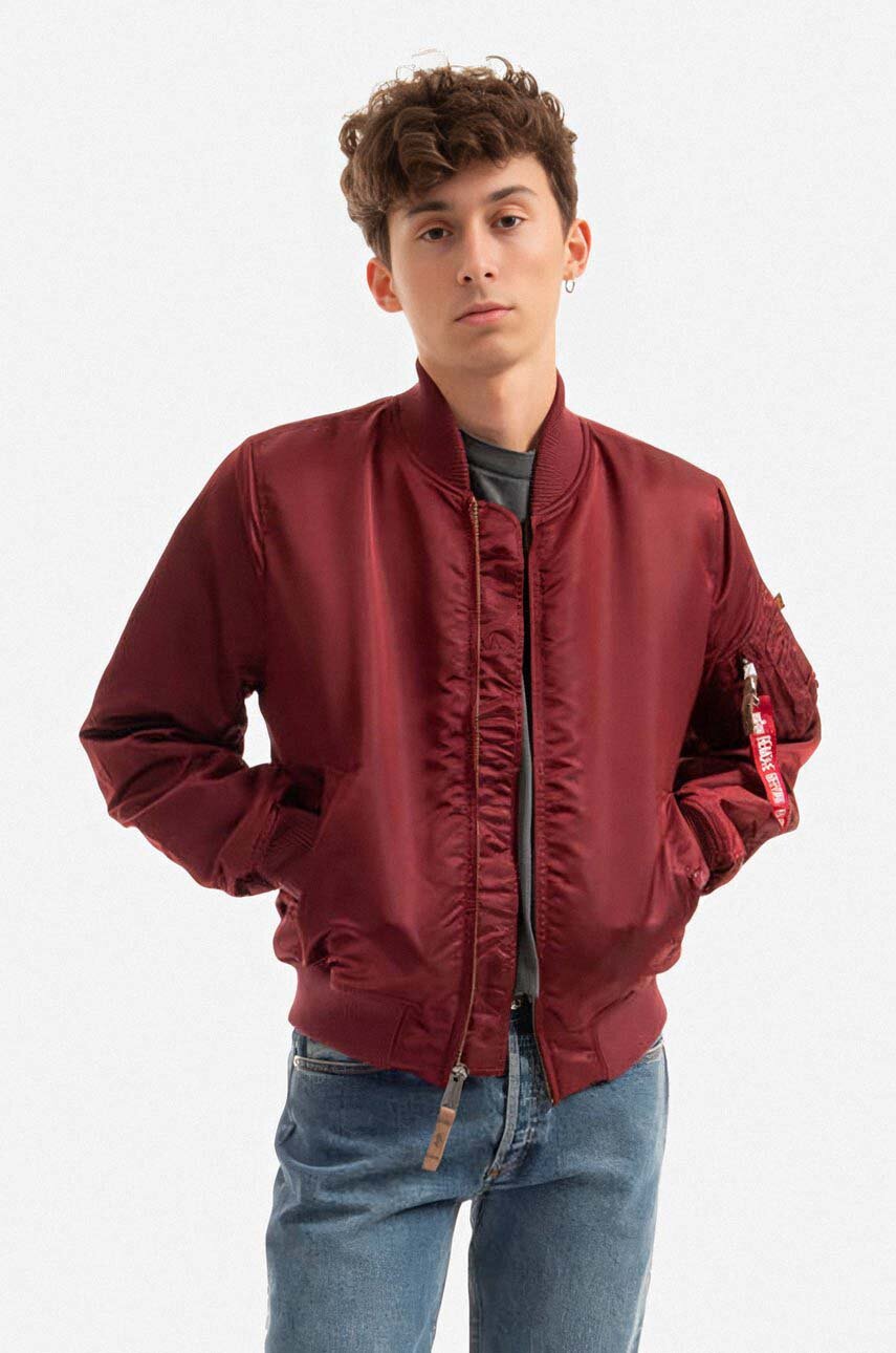 BURGUNDY BOMBER JACKET